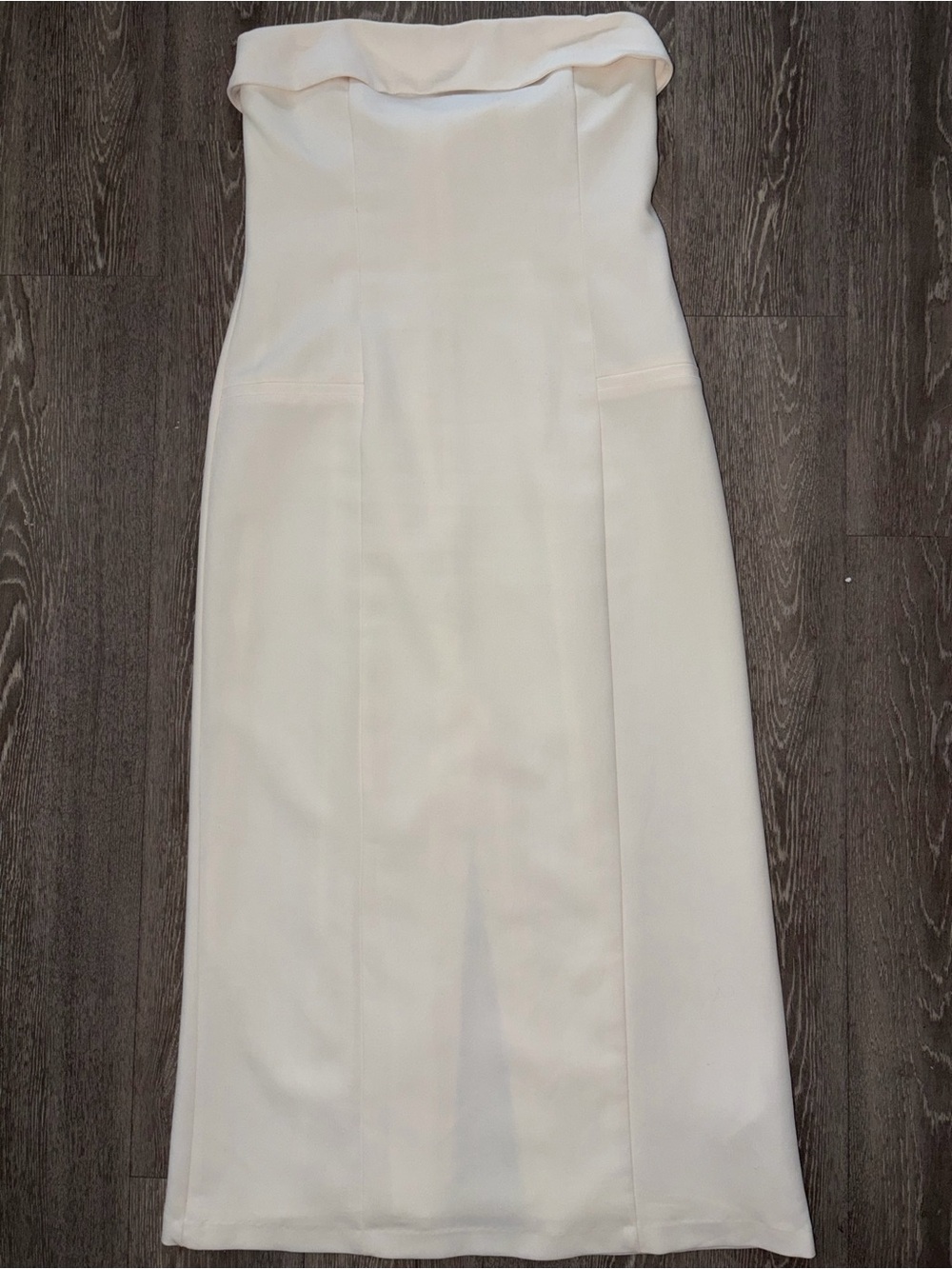Abercrombie & Fitch Strapless Cream Midi Dress